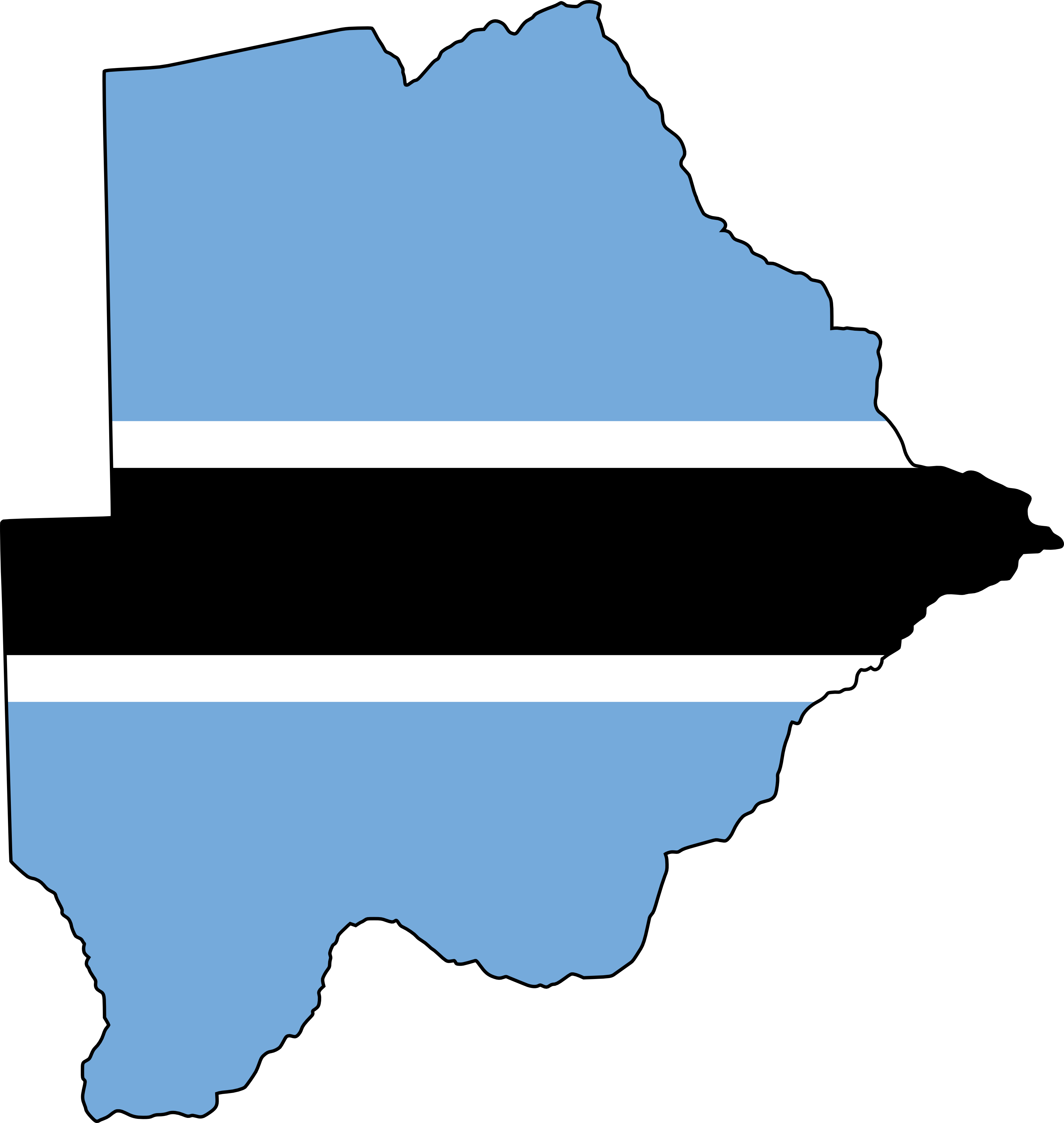 flag map of botswana 3333px